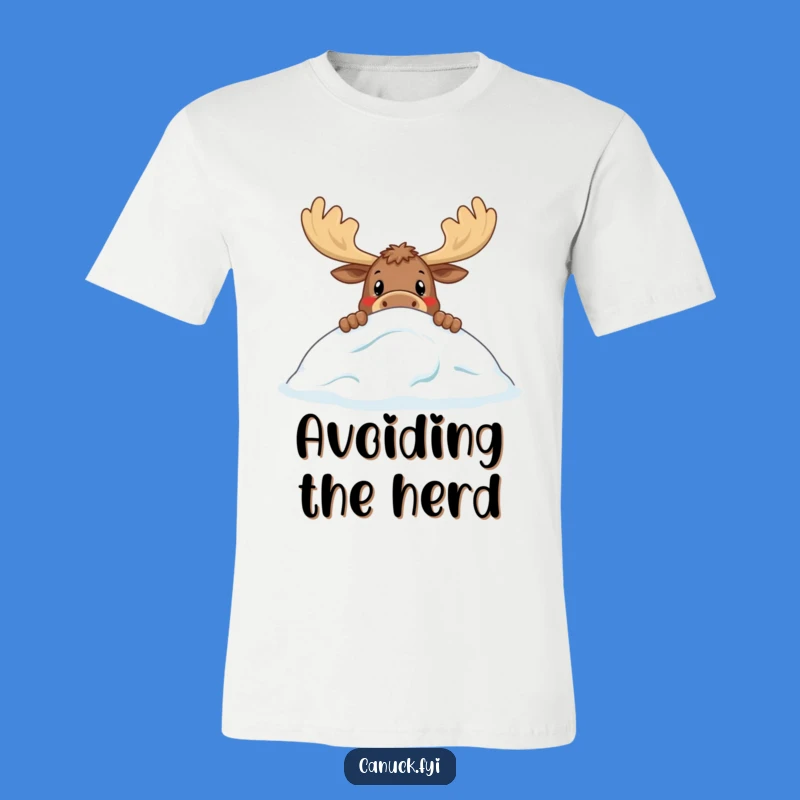 Funny Curious Moose T-Shirt - Hilarious Winter Wildlife Tee for Laugh Out Loud Moments