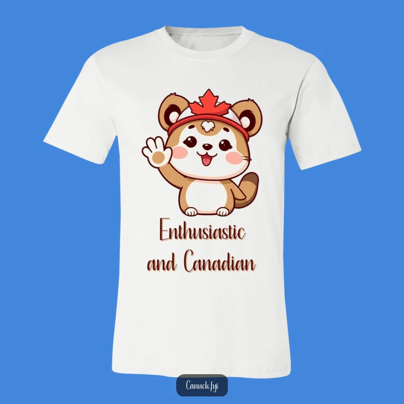 Funny Maple Leaf Animal T-Shirt: Wave Hello with Cute Canadian Flair