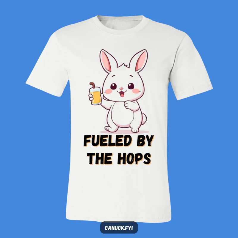 Funny Bouncing Rabbit T-Shirt - Hilarious Thirsty Hare Tee for Party Goers