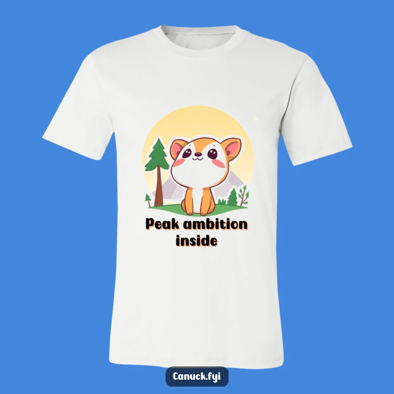 Funny Curious Animal Mountain T-Shirt - A Whimsical Hiking Tee for Explorers