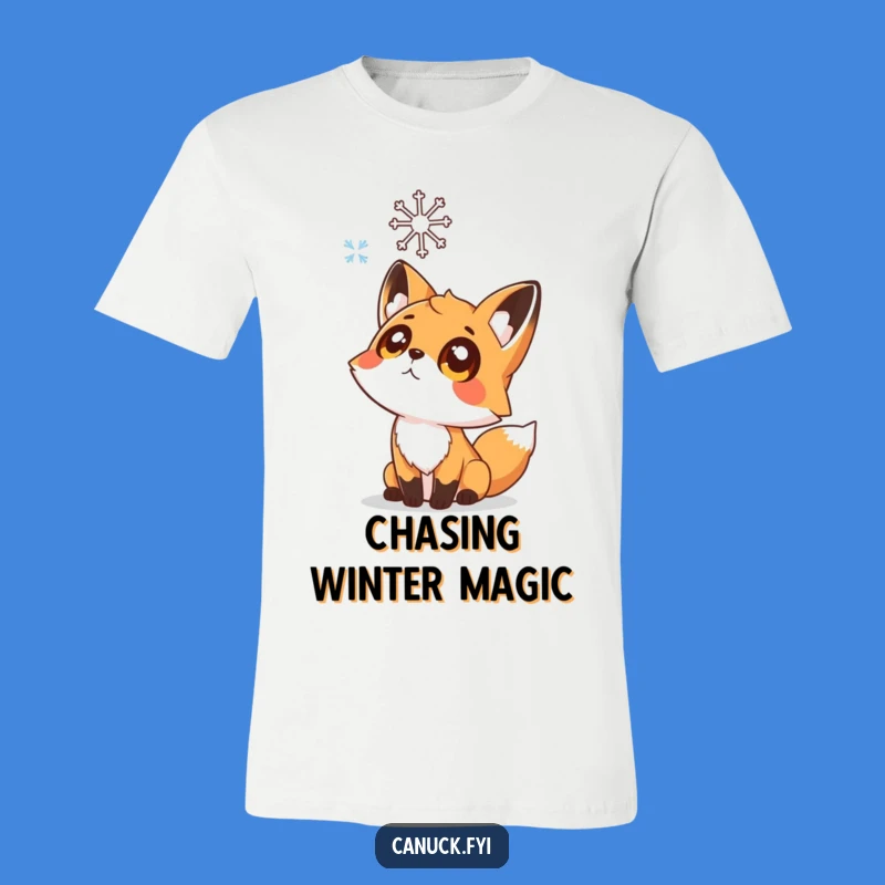 Funny Fox Winter T-Shirt: Curious Fox & Snowflake Tee, a Cozy & Funny Gift
