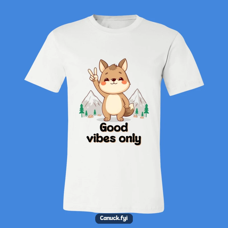 Funny Peace Animal T-Shirt: Mountain Zen Gesture Tee Gift