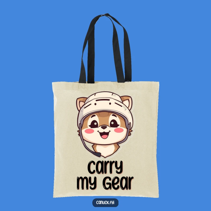 Funny Hockey Tote Bag: Animal Player, Handy Sports Fan Gift