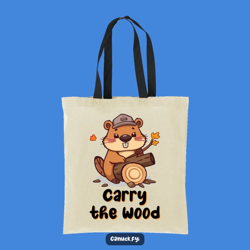 Funny Beaver Lumberjack Tote Bag: Carry Your Tools