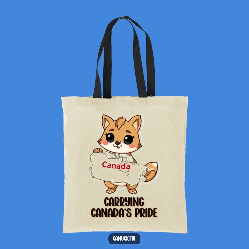 Funny Canada Map Tote: Confident Animal - Carry Your Canadian Spirit Bag