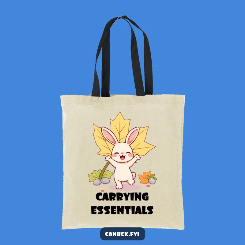 Funny Rabbit Maple Leaf Tote Bag: Carry Your Joyful Moves
