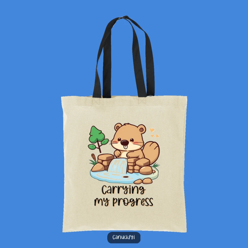 Funny Beaver Dam Builder Tote Bag: Carry Your Projects in Style!
