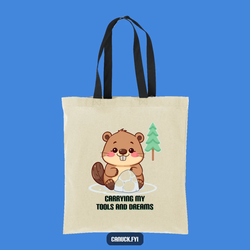 Funny Beaver Tote Bag: Carry Your Ambition, Tiny Igloo Design, Stylish Humorous Gift