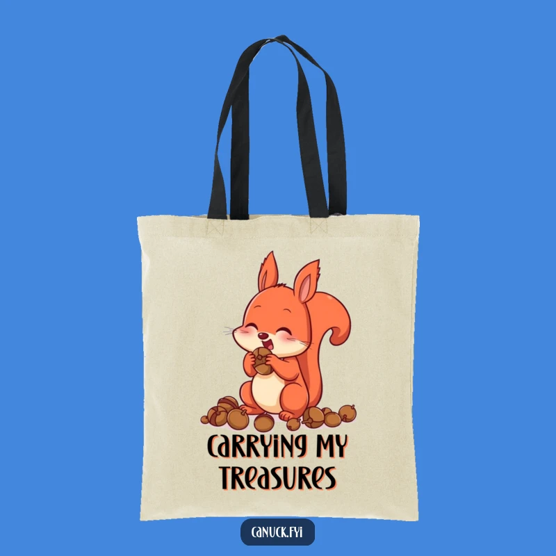 Funny Squirrel Acorn Tote Bag: Stash Your Essentials, Humorous Gift