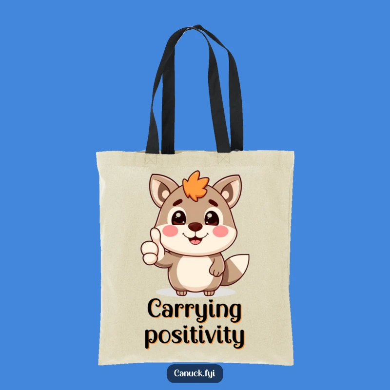 Funny Canadian Animal Thumbs Up Tote Bag - Cheerful Everyday Carry-All Gift