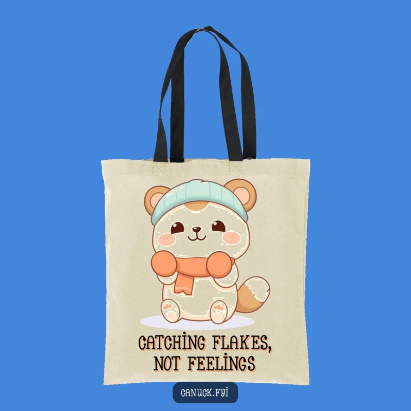 Funny Tote Bag: Cheerful Snow Animal - Carry Your Winter Joy - Eco Gift