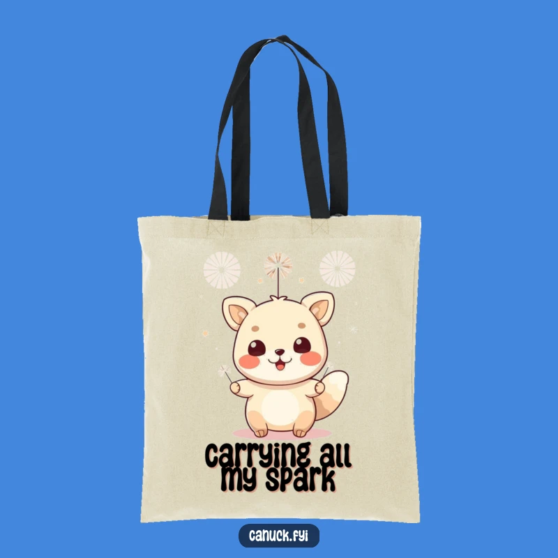 Funny Animal Fireworks Tote Bag - Cheerful Celebration Carryall
