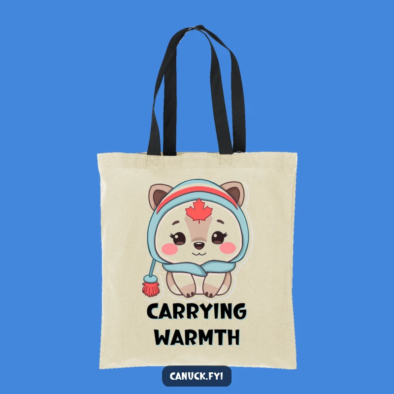 Funny Cozy Canadian Animal Toque Tote Bag - Hilarious Everyday Carry-All Gift