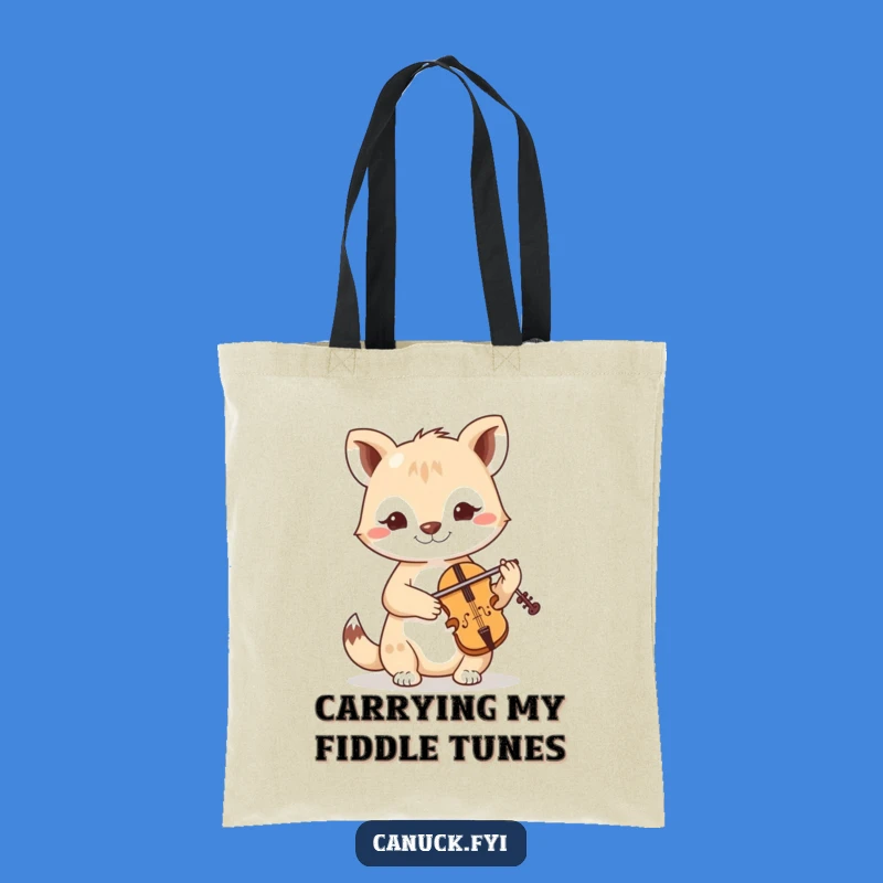Funny Fiddle Animal Tote Bag - Determined Musician Carry-All Gift