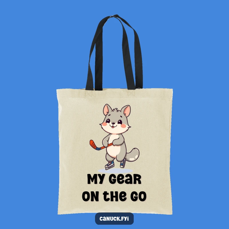 Funny Hockey Animal Dancer Tote Bag - Playful Stick Carryall