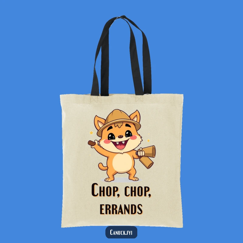 Funny Lumberjack Tote Bag: Creature Chopping, Handy Woodsman Gift
