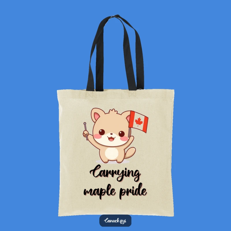 Funny Maple Leaf Flag Animal Tote Bag - Carry Your Canadian Spirit